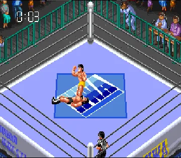 Super Fire Pro Wrestling 3 (Japan) (Sample) screen shot game playing